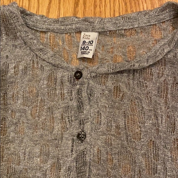 Zara silver lace knit cardigan (sizes 9-10&11-12) - Picture 3 of 4